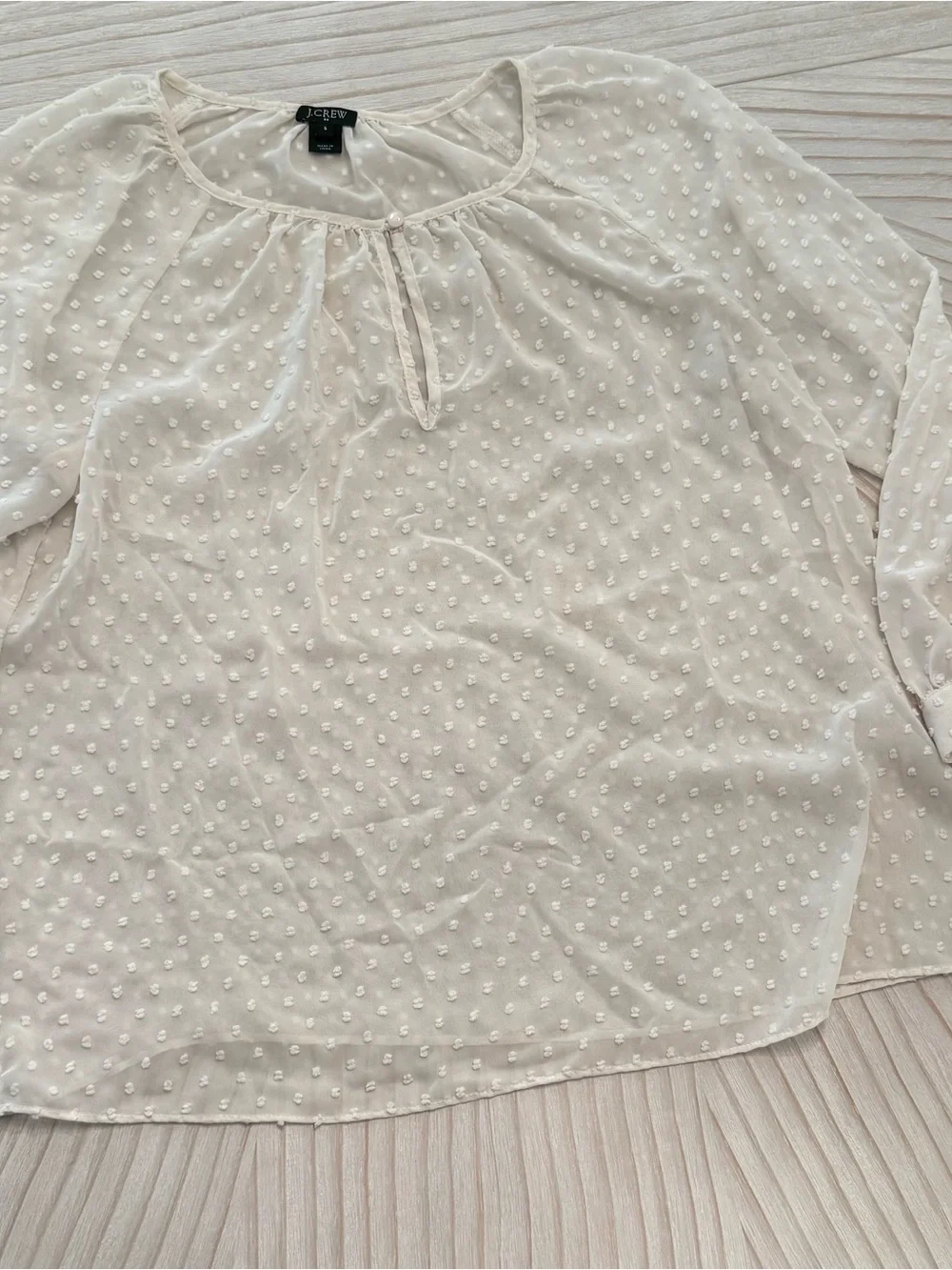 J. Crew sheer cream